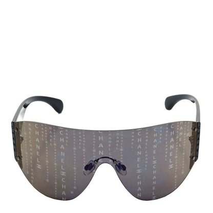 Chanel Acetate Shield Runway 71217 Sunglasses Black 2 of 7