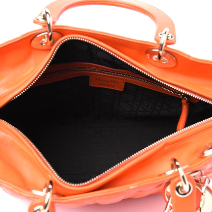 Christian Dior Lambskin Cannage Large Lady Dior Orange 5 of 18