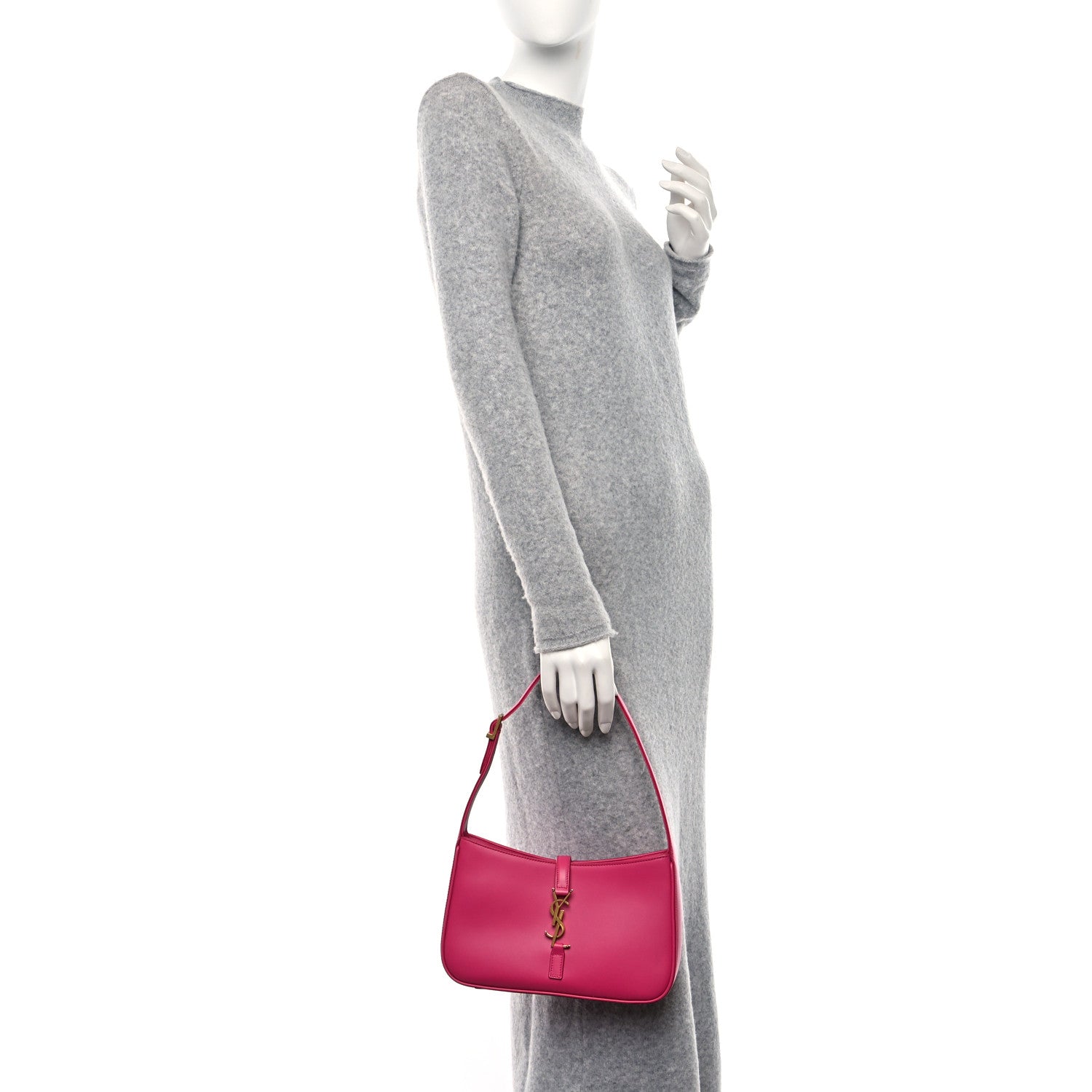 Saint Laurent Smooth Calfskin Le 5 A 7 Hobo Bubblegum 3 of 9