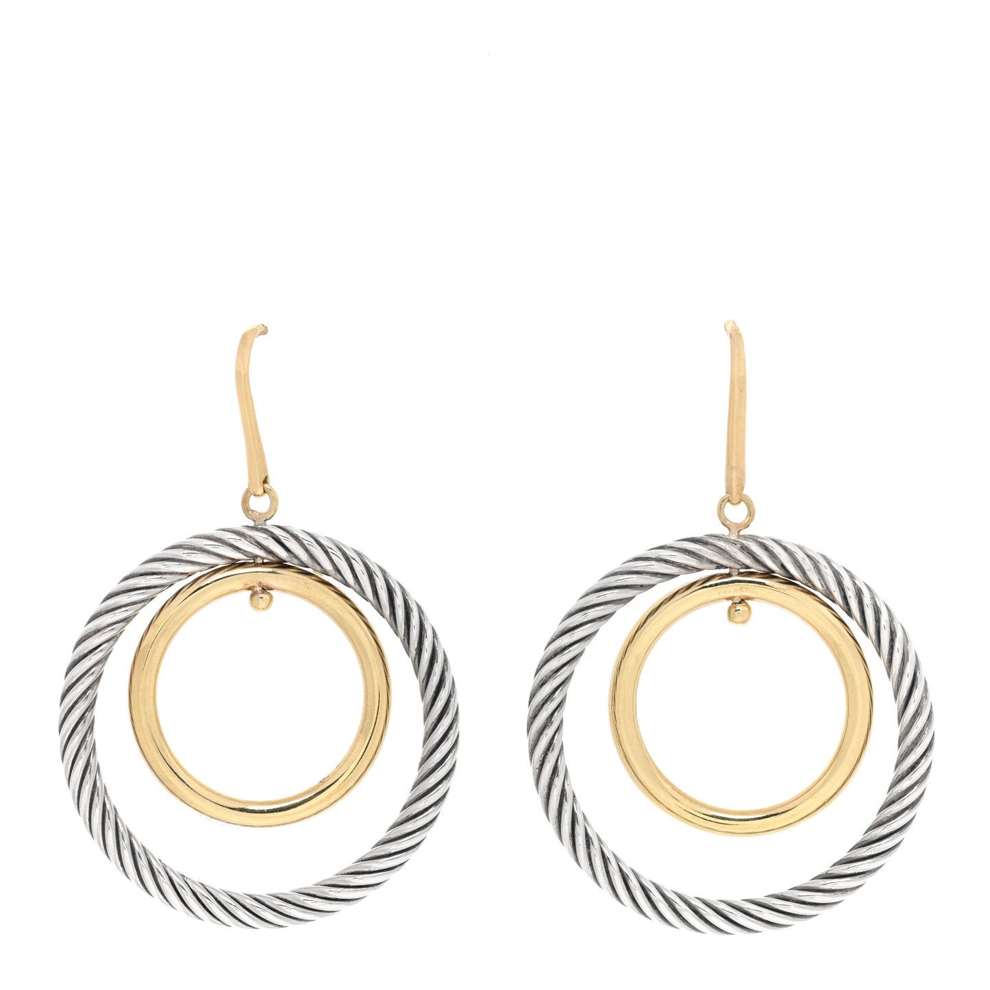 18K Yellow Gold Sterling Silver Mobile Earrings