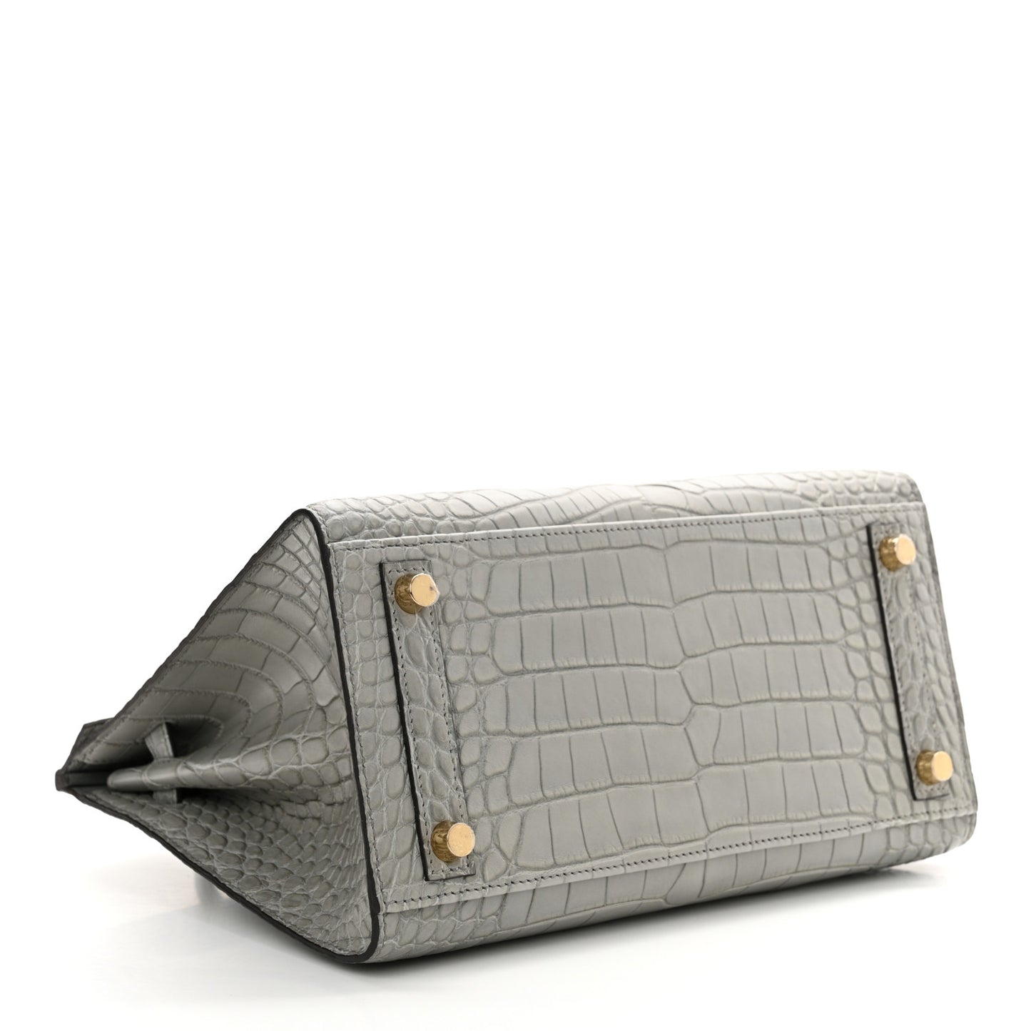 Matte Alligator Birkin Sellier 25 Gris Ciment