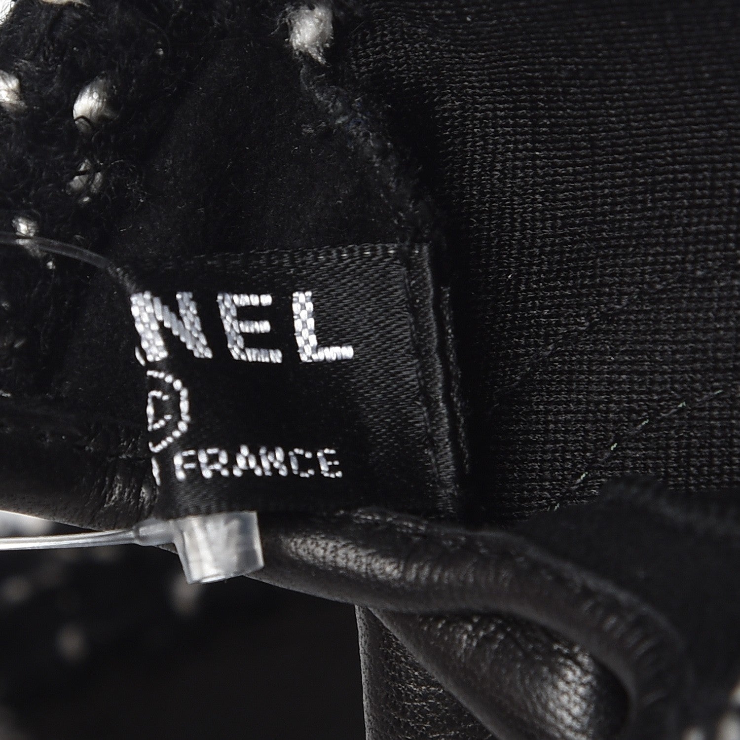 Chanel Lambskin Fantasy Tweed CC Fingerless Gloves 6.5 Black Green 3 of 5