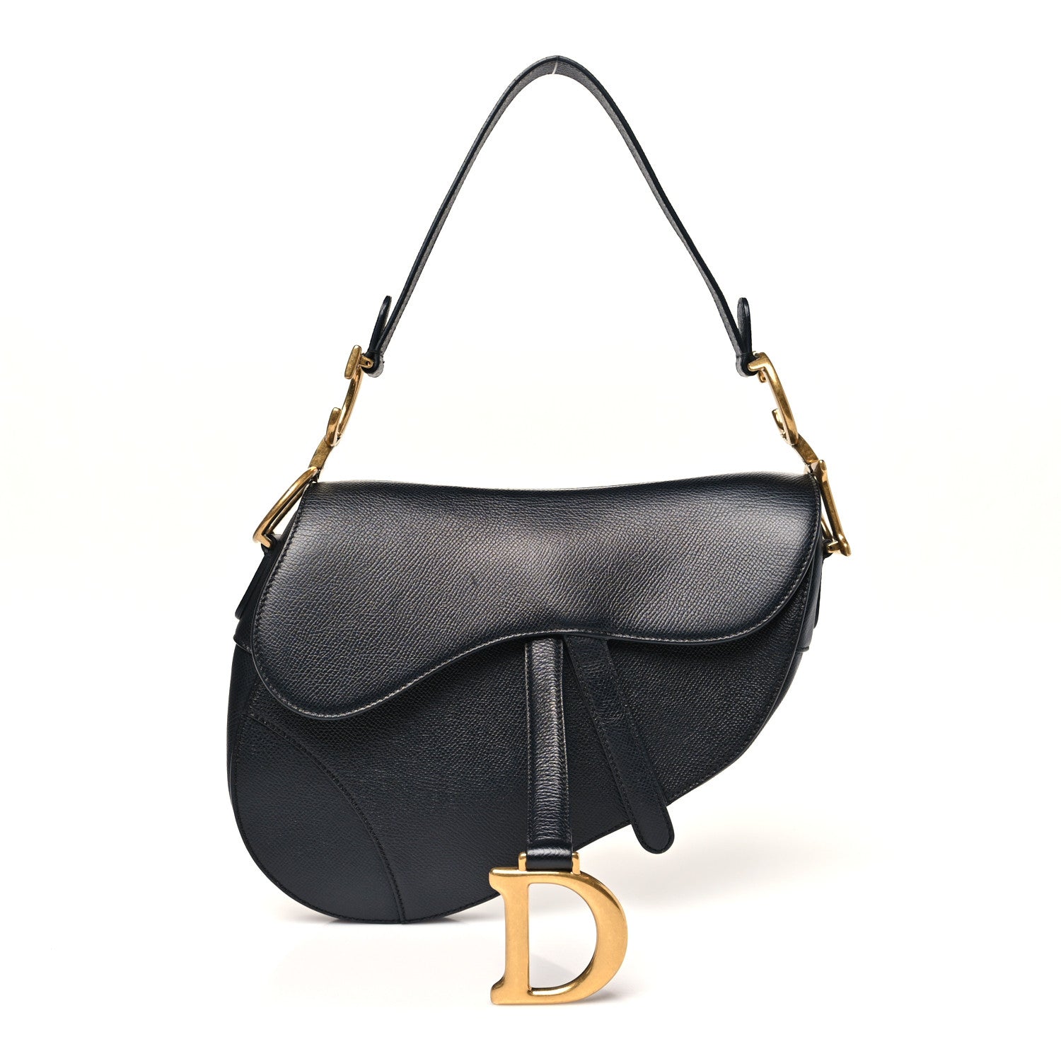 Christian Dior Grained Calfskin Saddle Bag Black 1 of 11