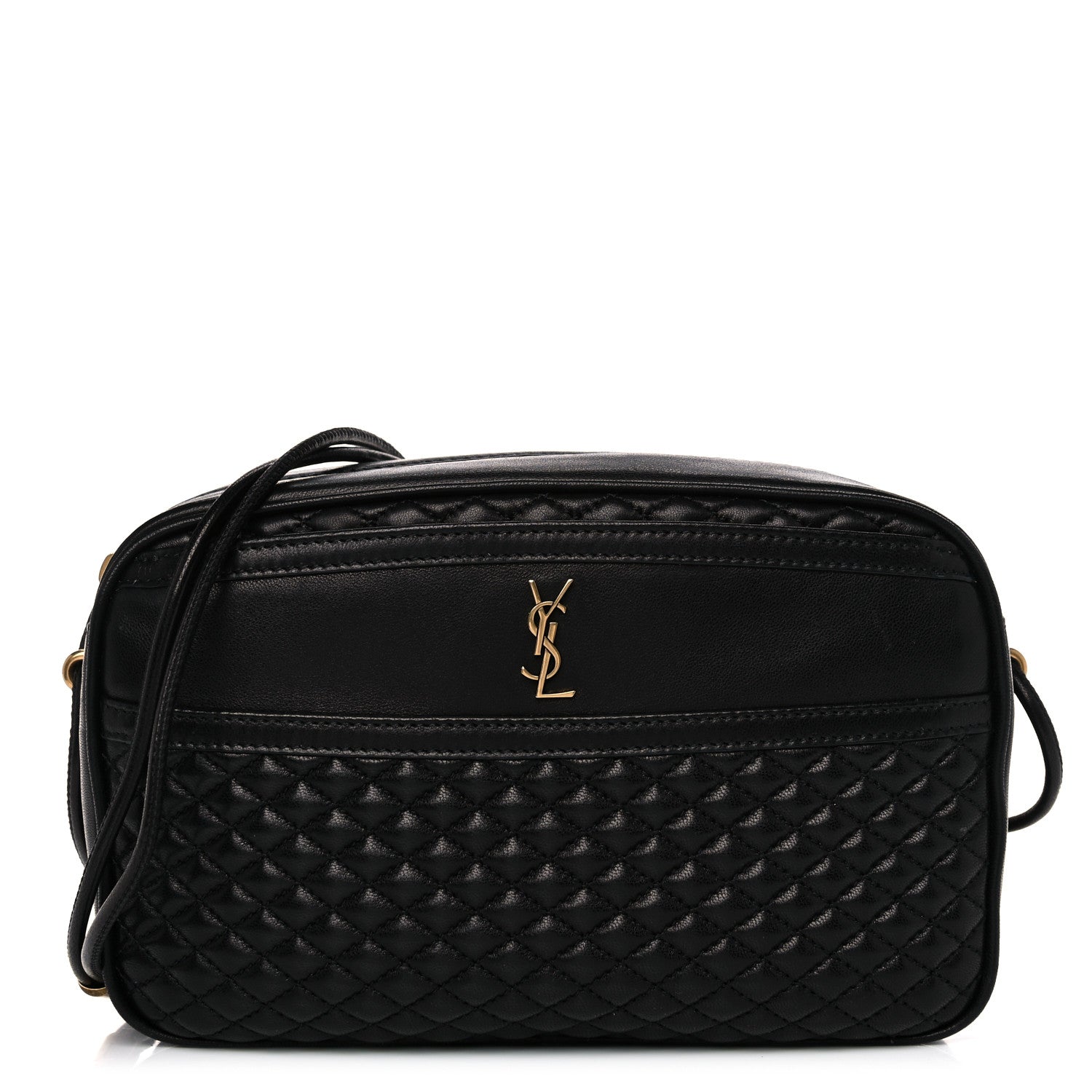 Saint Laurent Lambskin Quilted Victoire Camera Bag Black 1 of 11