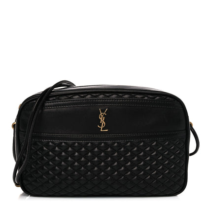 Saint Laurent Lambskin Quilted Victoire Camera Bag Black 1 of 11