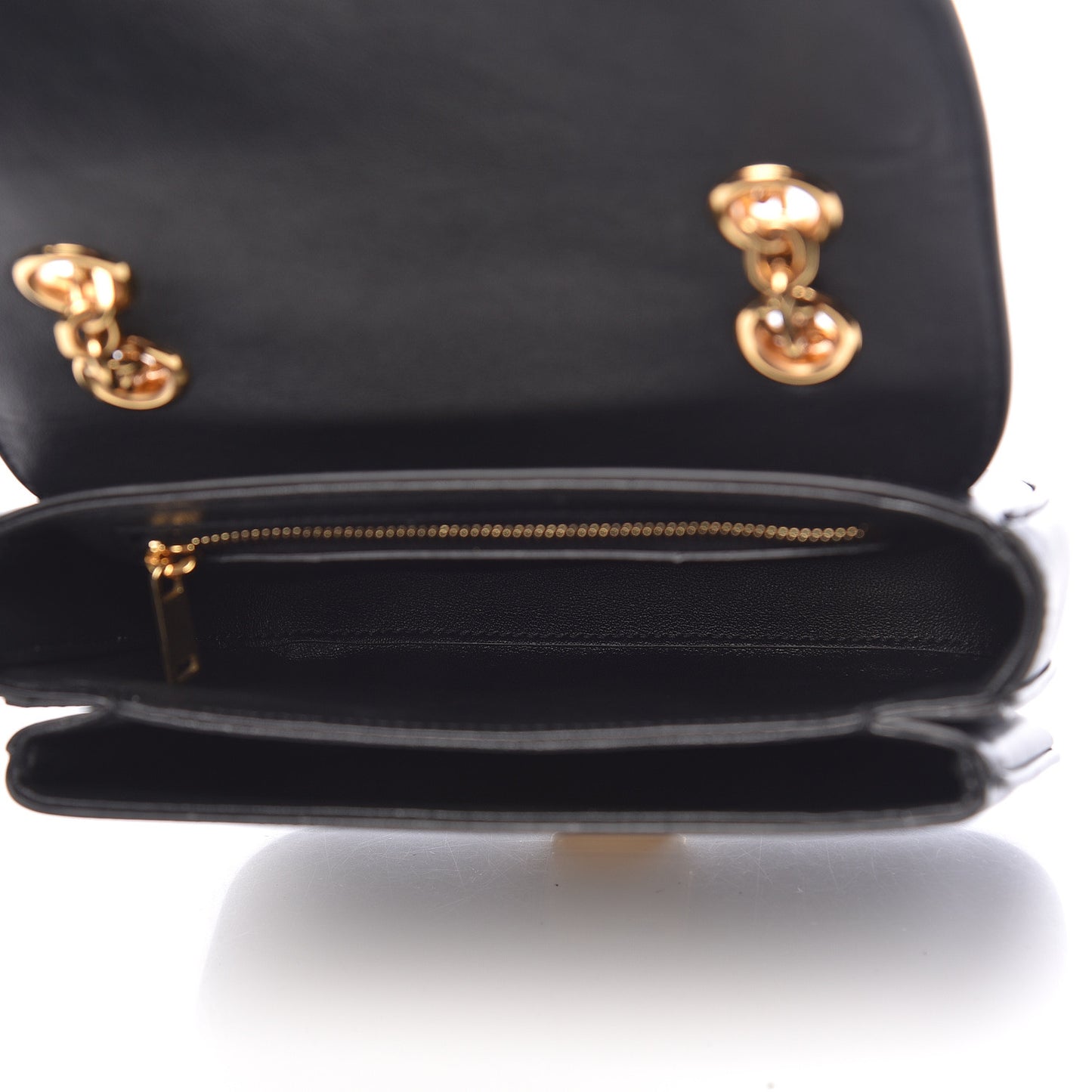 Shiny Calfskin Small C Bag Black