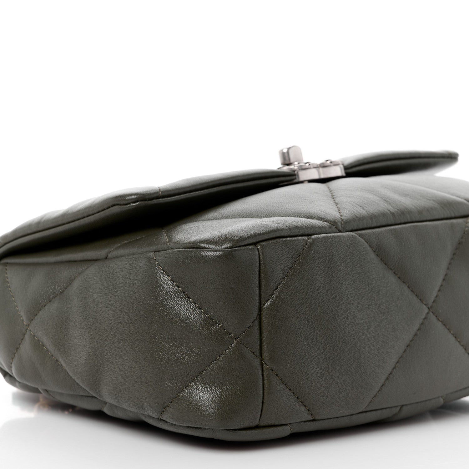 Chanel Lambskin Quilted Medium Chanel 19 Flap Khaki 10 of 13