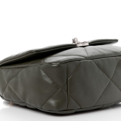 Chanel Lambskin Quilted Medium Chanel 19 Flap Khaki 10 of 13