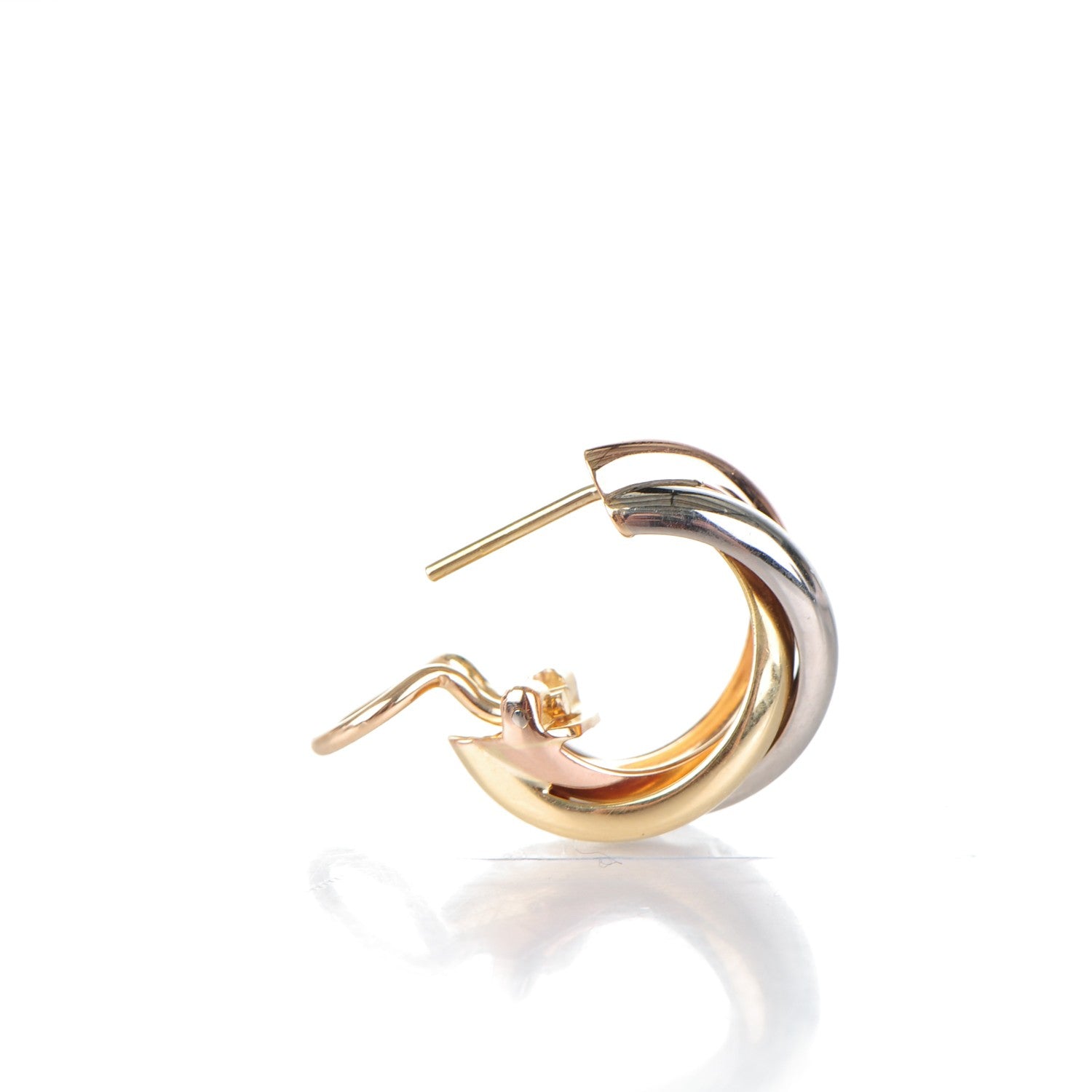 Cartier 18K Pink Yellow White Gold Small Trinity Earrings 4 of 5