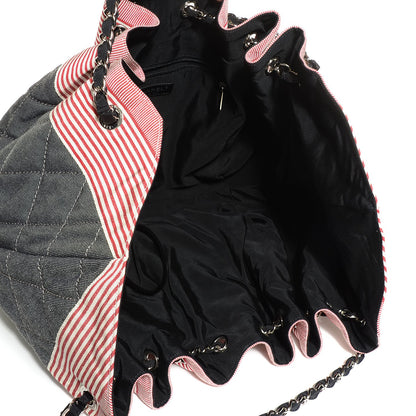 Chanel Denim Quilted Large Stretch Spirit Cabas Blue 5 of 7