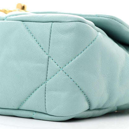 Chanel Shiny Lambskin Quilted Medium Chanel 19 Flap Neon Blue 10 of 10