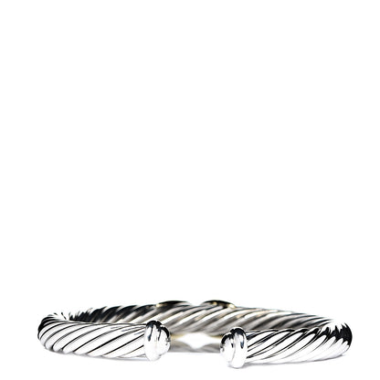 David Yurman Sterling Silver 14K Yellow Gold 7mm X Station Cable Bracelet 2 of 4