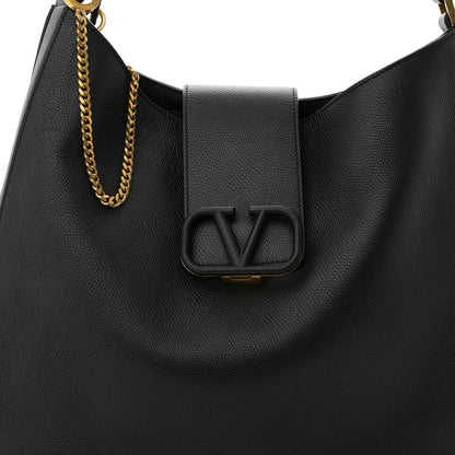 Valentino Garavani Grainy Calfskin VSling Hobo Bag Black 7 of 11