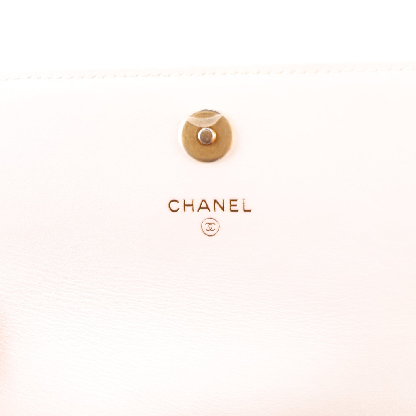 Calfskin Quilted Small Enchained Flap White