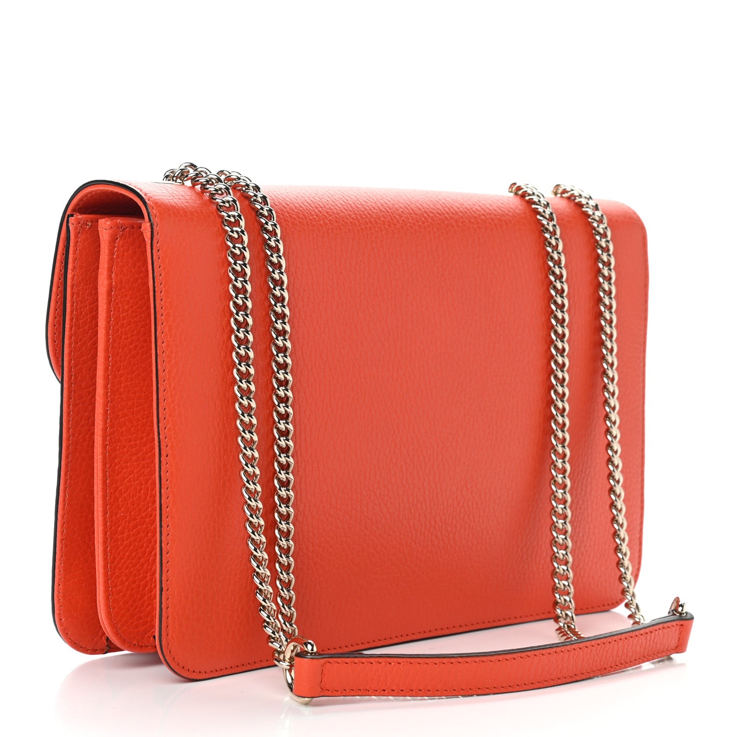 Dollar Calfskin Interlocking G Shoulder Bag Sun Orange