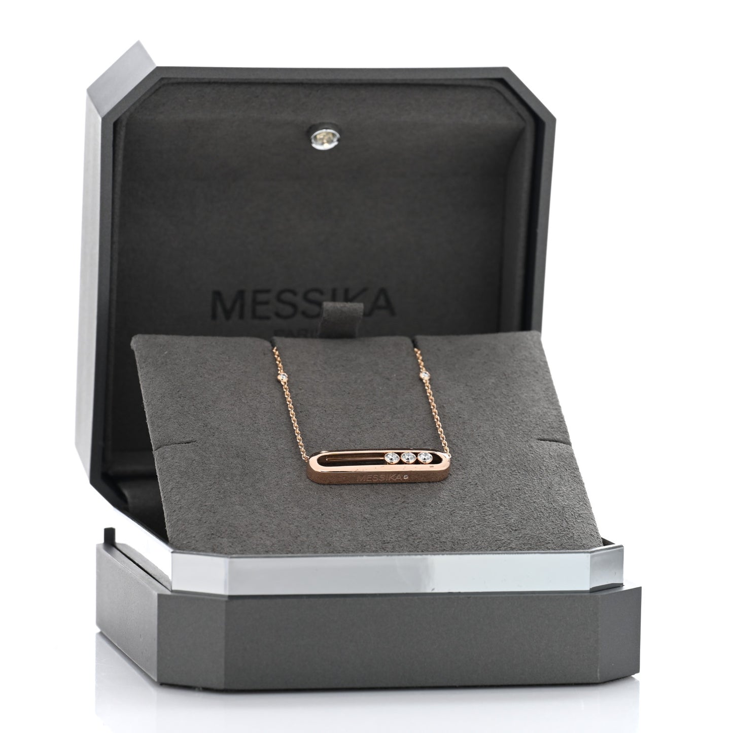 18K Rose Gold Diamond Move Pendant Necklace