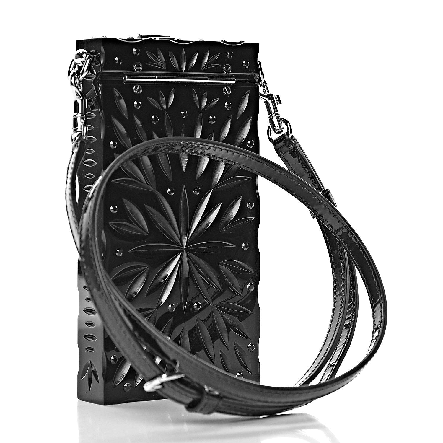 Dolce & Gabbana Crystal Embellished Plexiglass Phone Crossbody Black 3 of 11