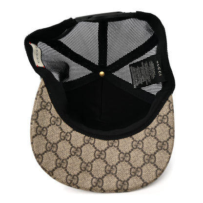 Gucci GG Supreme Monogram Bosco Patch Baseball Hat 57 Beige Green 7 of 9