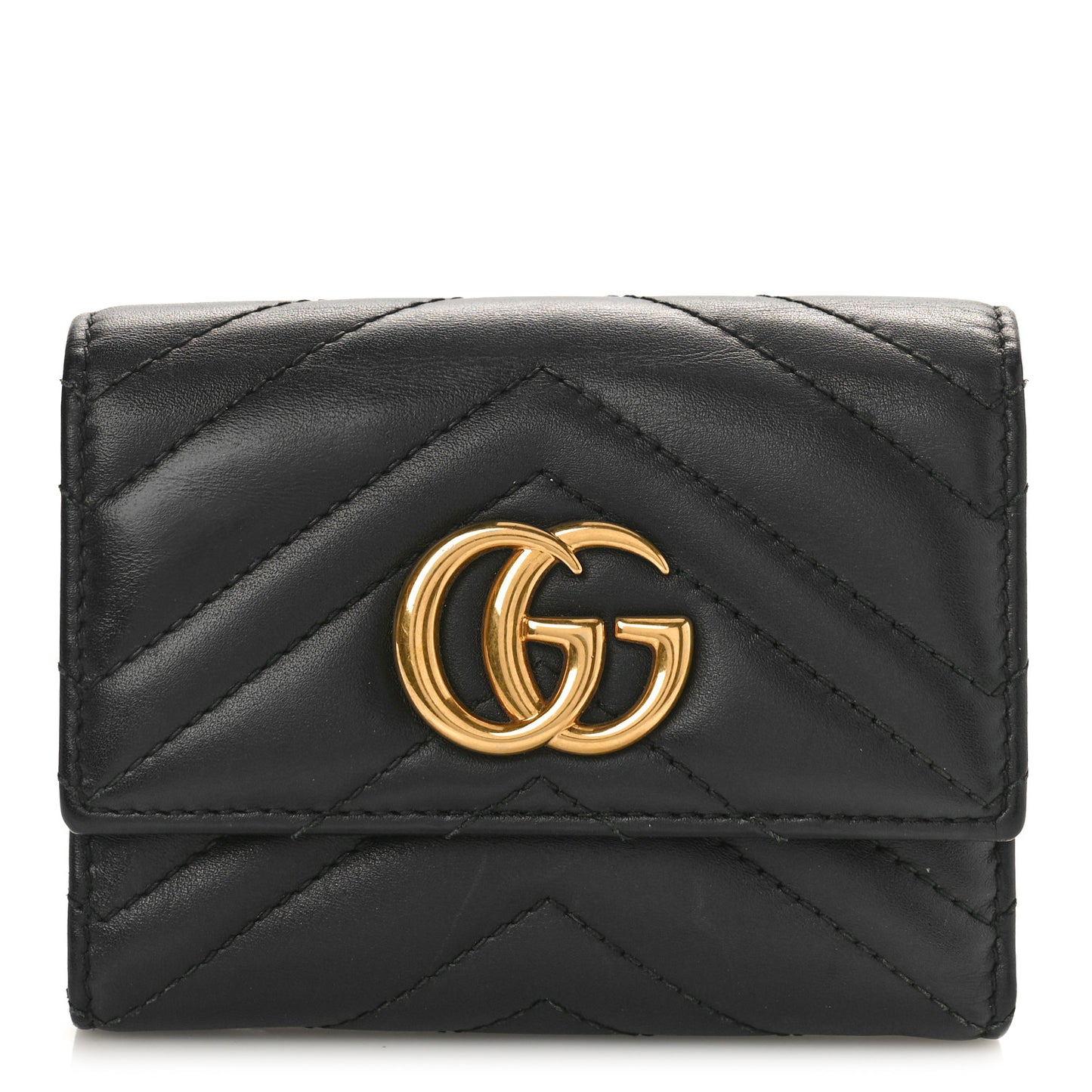 Calfskin Matelasse GG Marmont Wallet Black