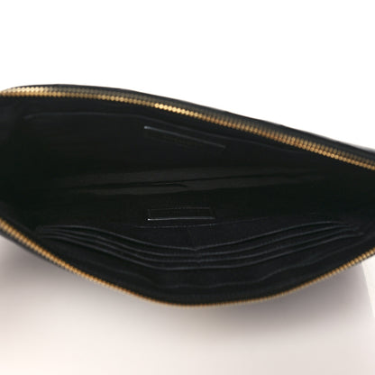 Saint Laurent Calfskin Matelasse Monogram Cassandre Tablet Pouch Black 5 of 7