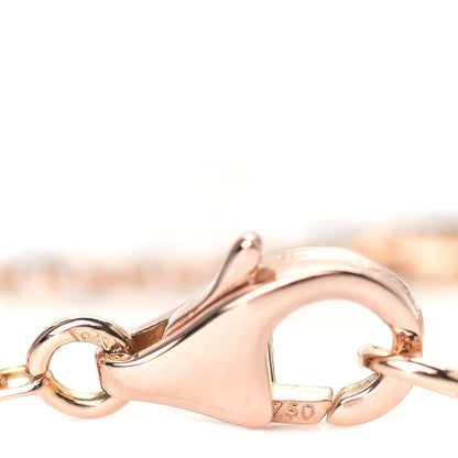 Van Cleef & Arpels 18K Rose Gold Diamond Pink Porcelain Vintage Alhambra Pendant Necklace 6 of 6