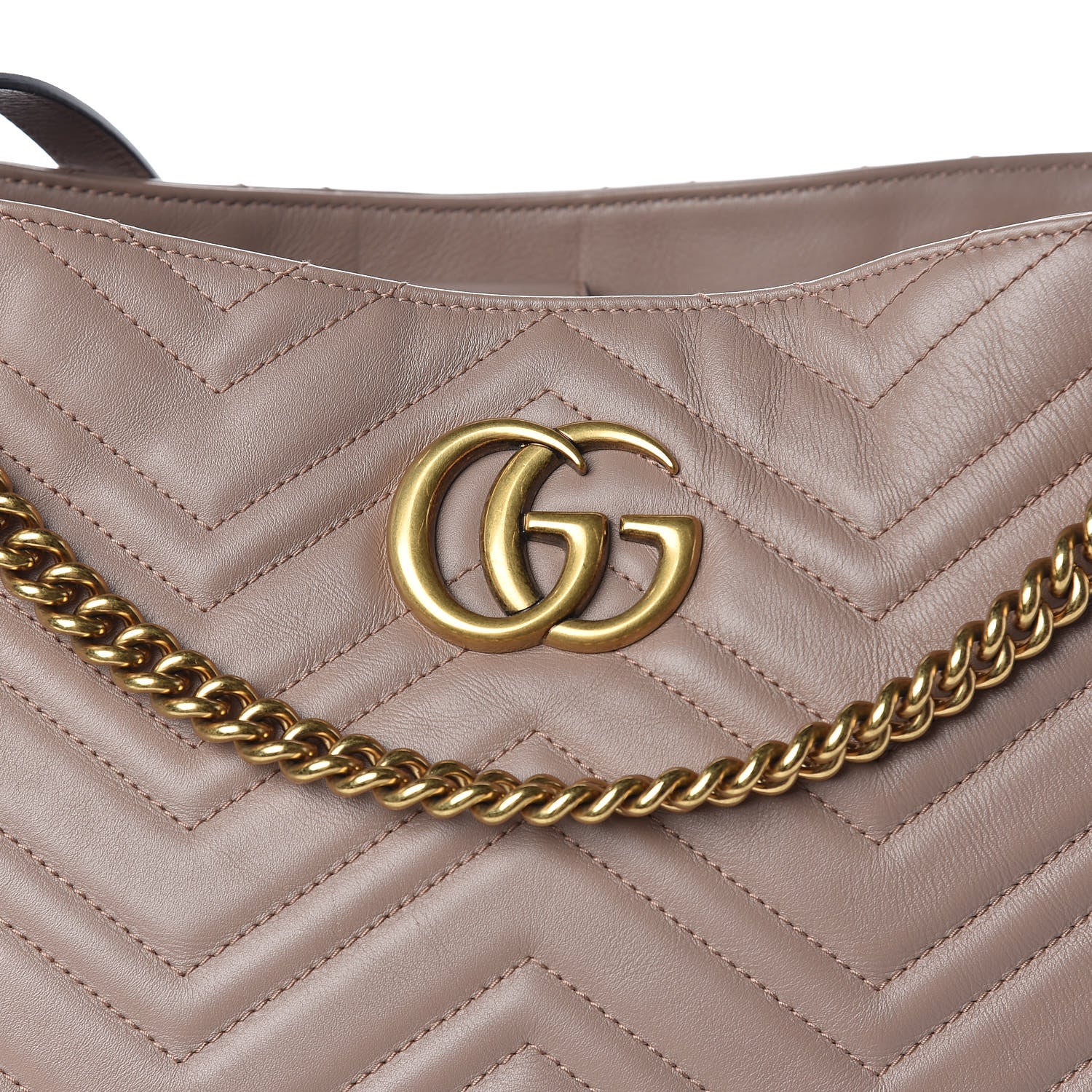 Gucci Calfskin Matelasse Medium GG Marmont Shoulder Tote Bag Porcelain Rose 10 of 10