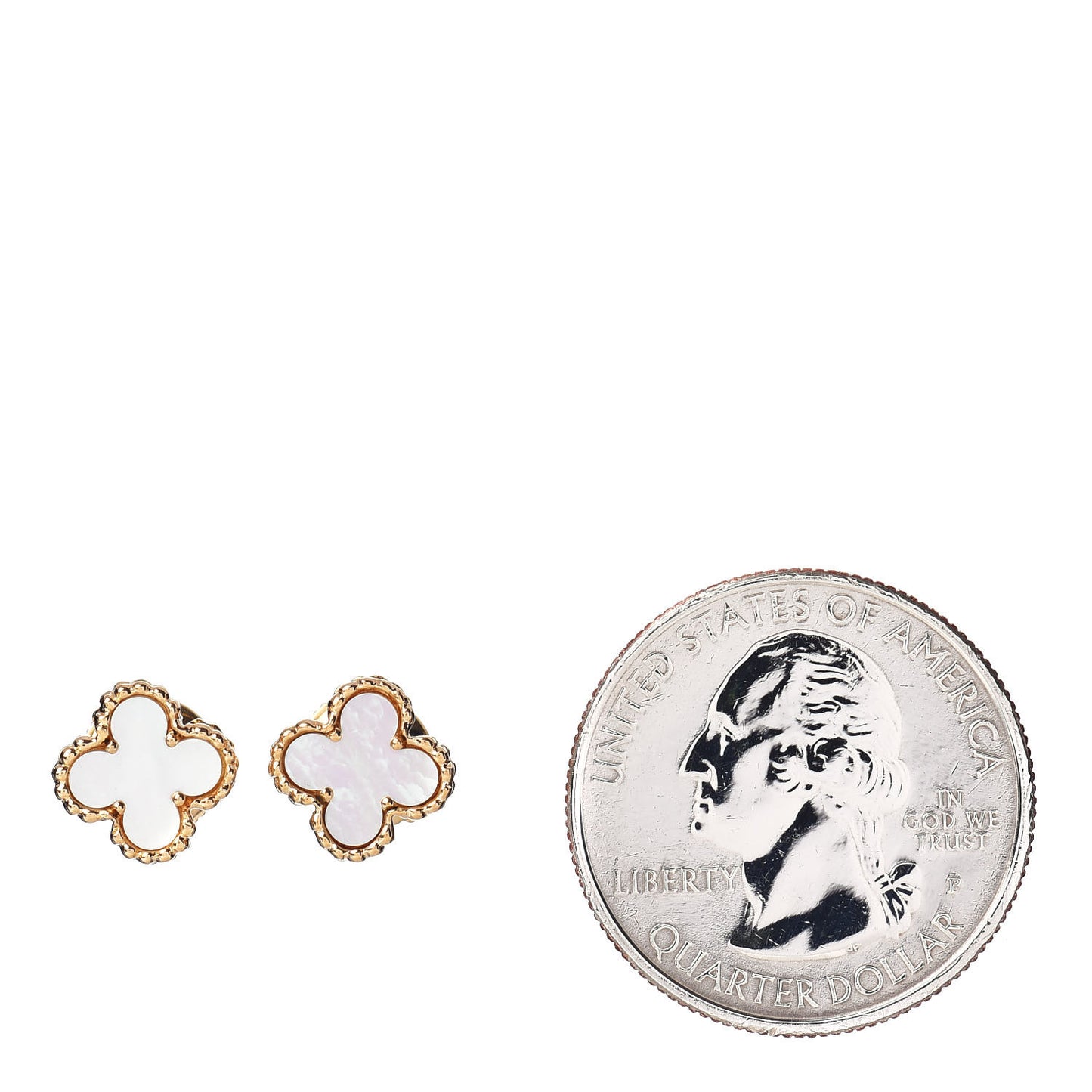 18K Yellow Gold Mother of Pearl Sweet Alhambra Earrings