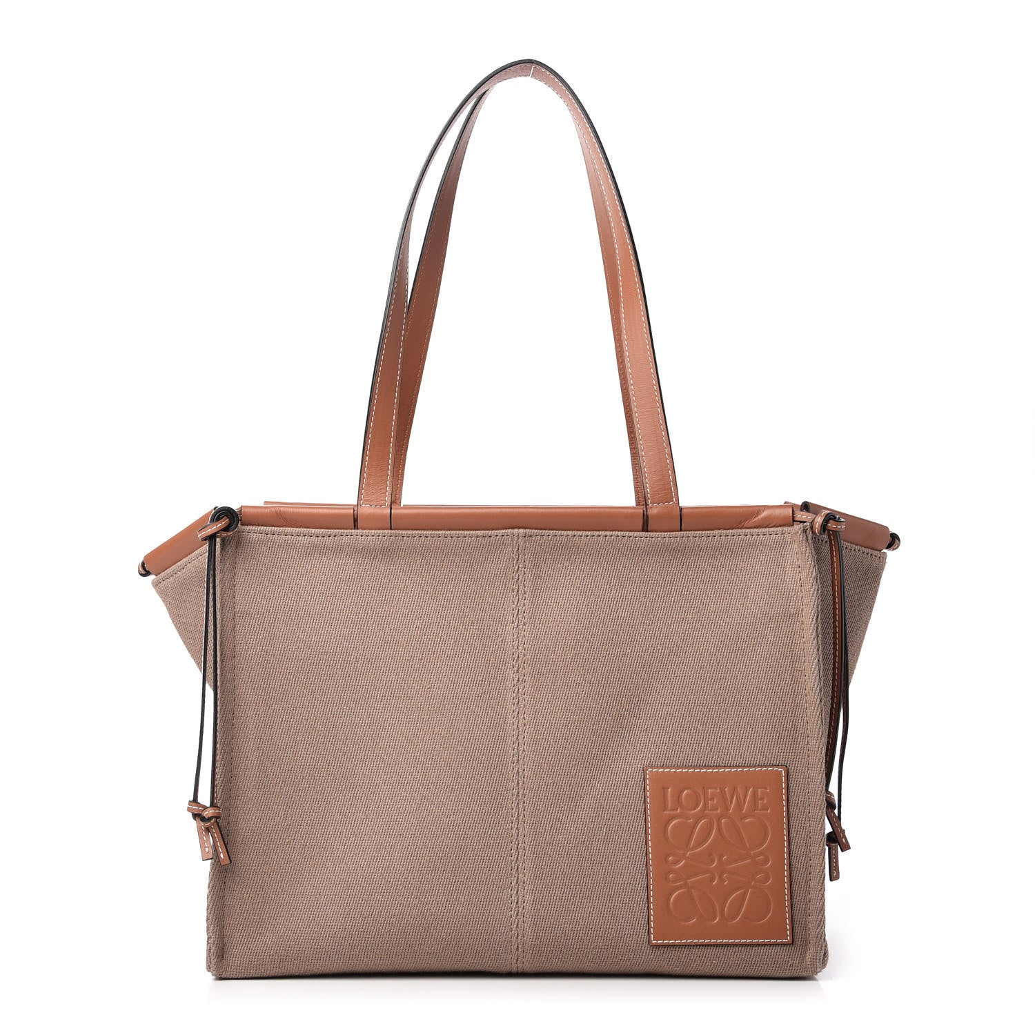 Loewe Canvas Calfskin Cushion Tote Taupe 1 of 9