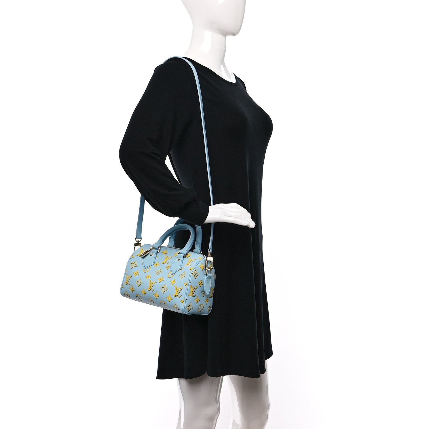 Louis Vuitton Empreinte Monogram Speedy Bandouliere 20 Baby Blue 3 of 8