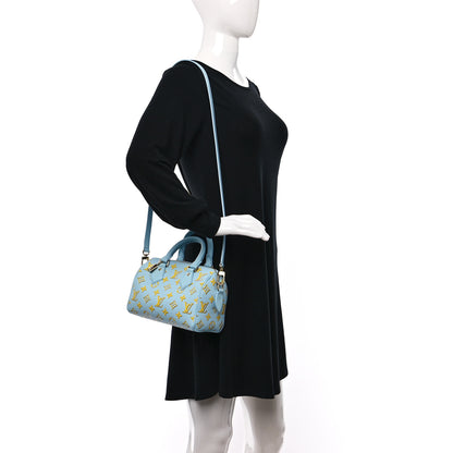 Louis Vuitton Empreinte Monogram Speedy Bandouliere 20 Baby Blue 3 of 8