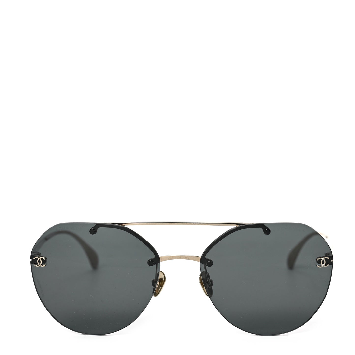 Titanium CC Pilot Aviator Sunglasses 4272-T Black Gold