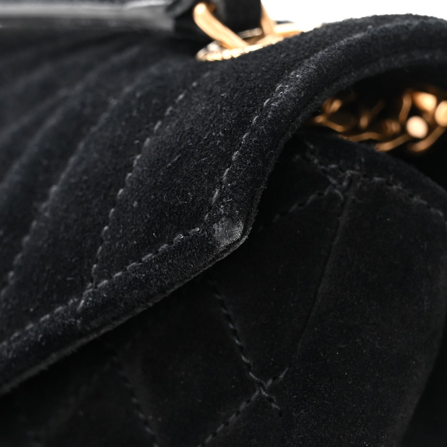 Suede Tri-Quilt Monogram Medium College Bag Black