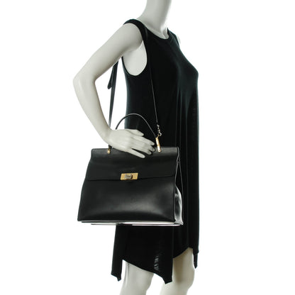 Balenciaga Smooth Calfskin Le Dix M Cartable Shoulder Bag Black 2 of 7