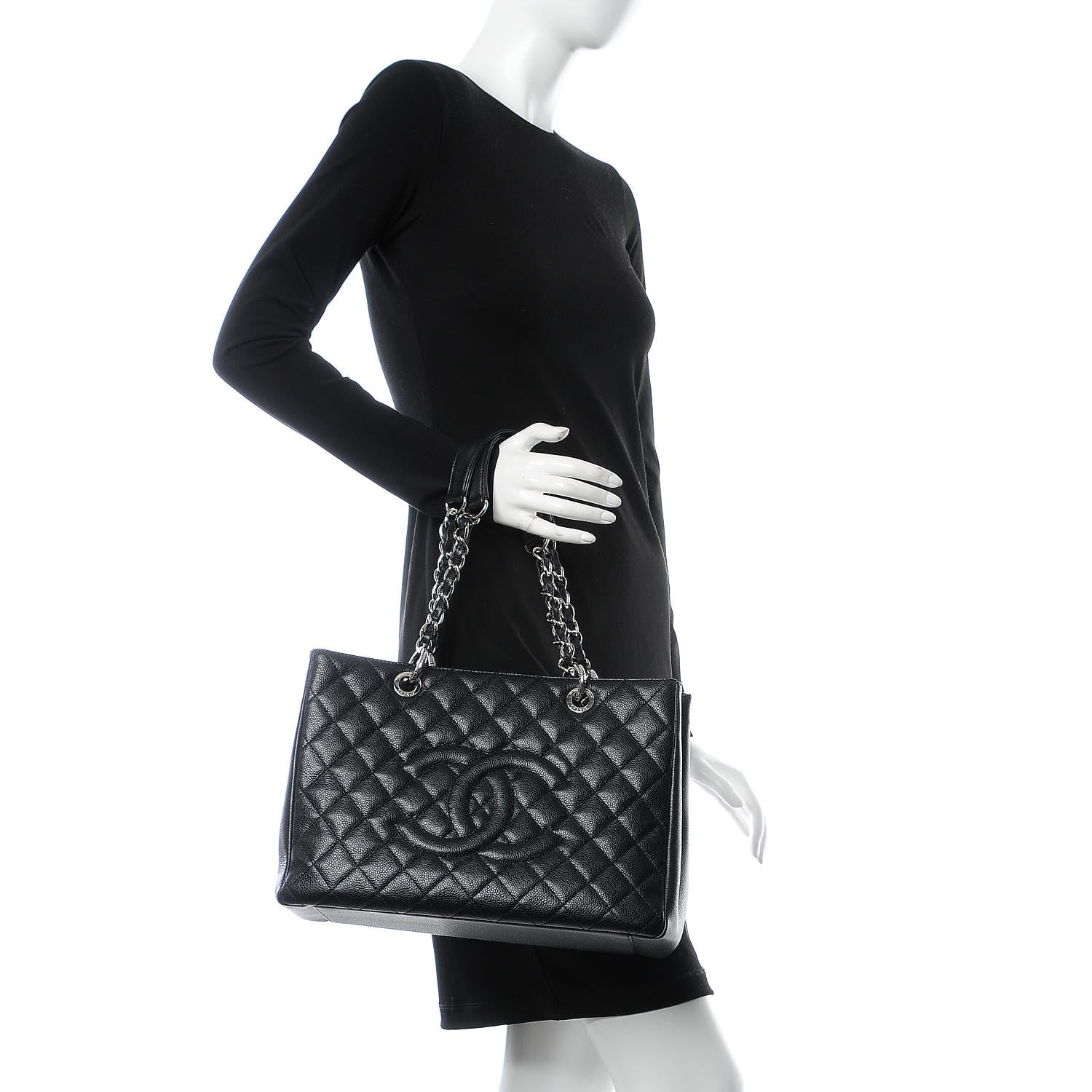 Chanel Caviar Quilted Grand Shopping Tote GST Black 2 of 7