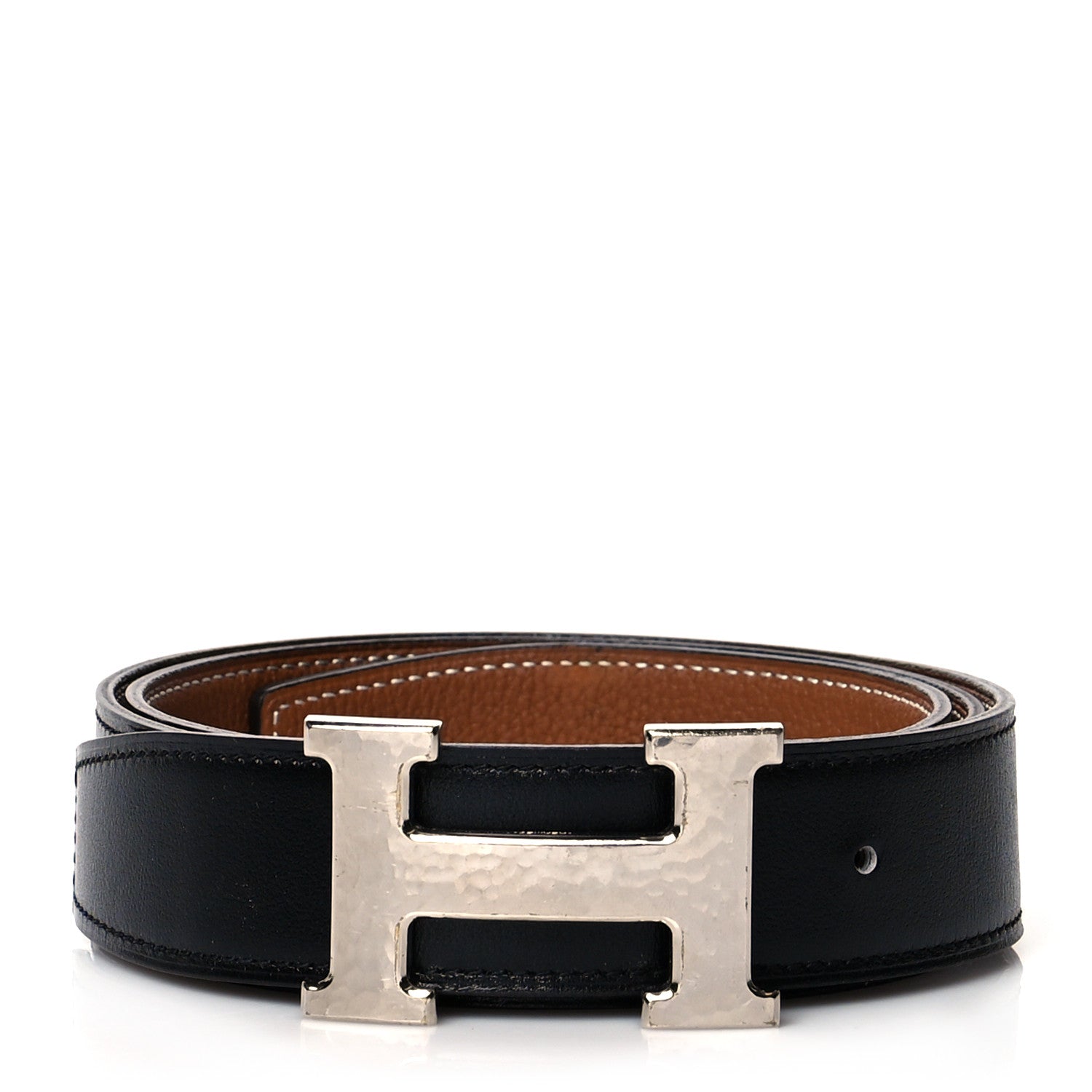 Hermes Box Togo 32mm Martelee H Belt 90 Black Gold 1 of 7