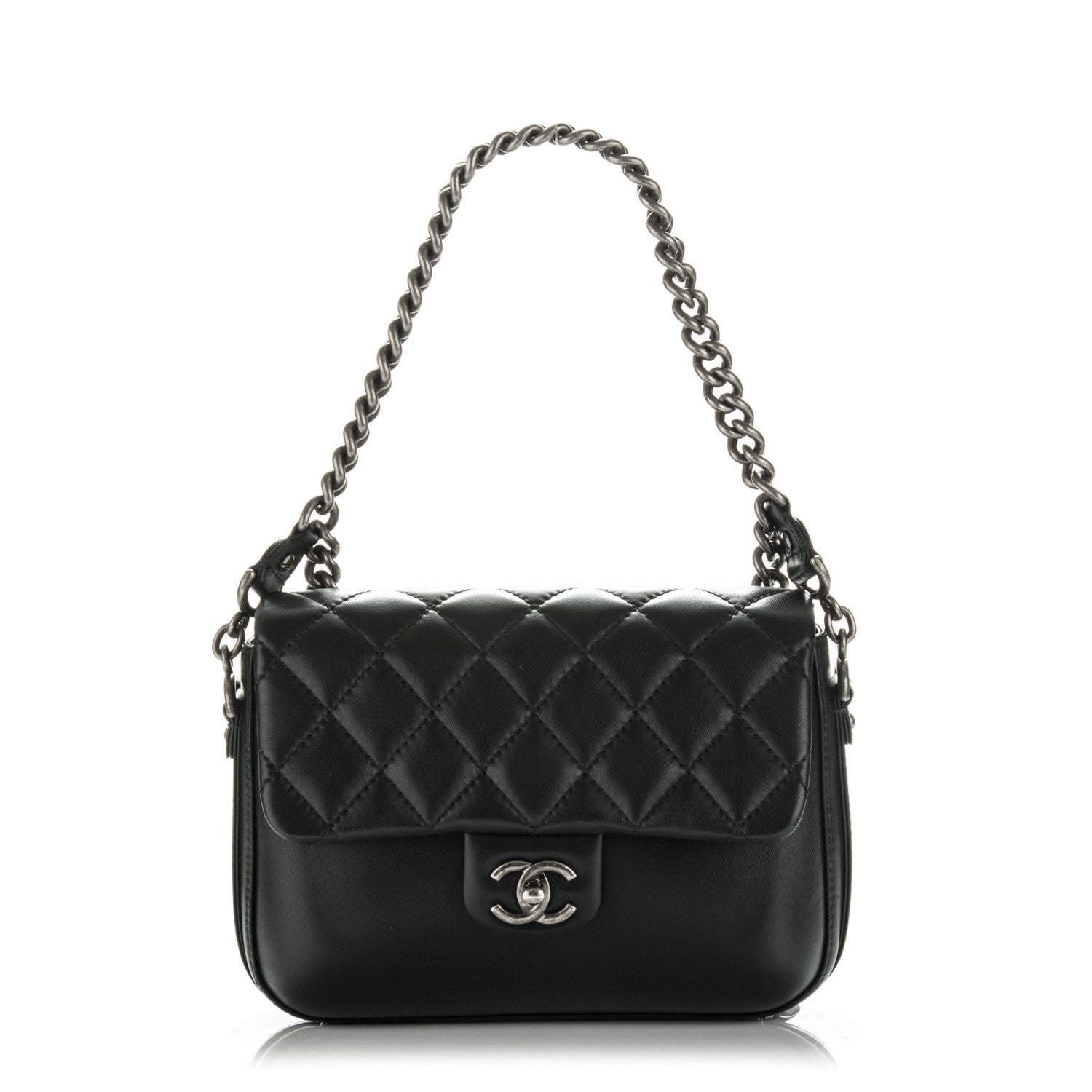 Chanel Calfskin Quilted Medium Rock My Shoulder Flap Black 1 of 10