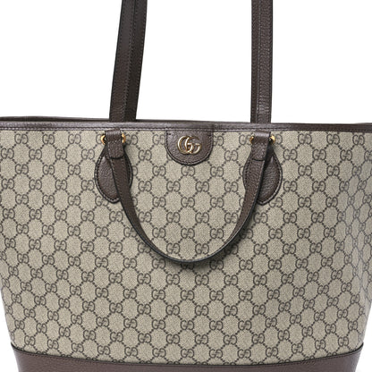 Gucci GG Supreme Monogram Textured Calfskin Large Ophidia Shoulder Tote Bag Beige Ebony New Acero 8 of 10