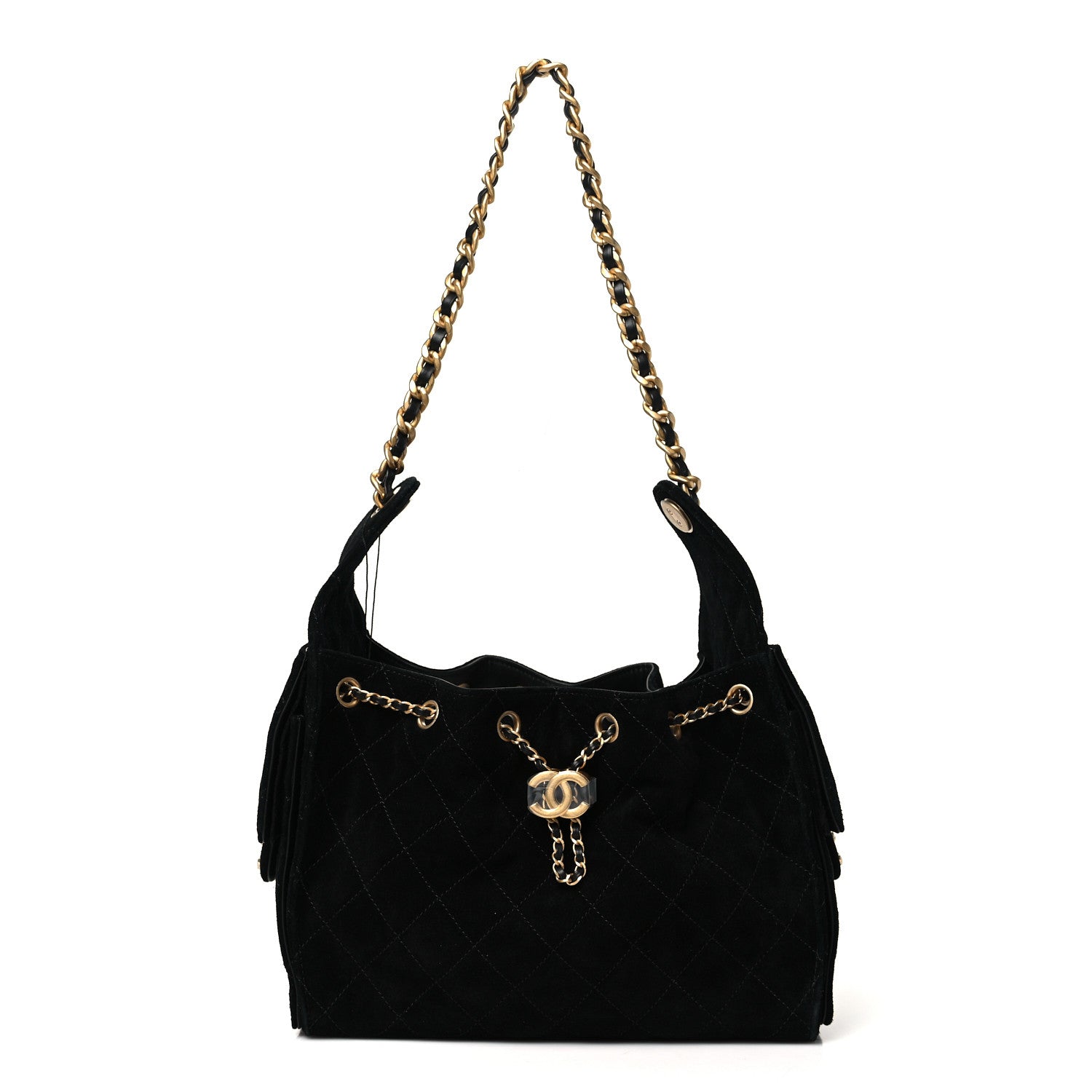 Chanel Suede Quilted Small Chanel 25 Handbag Black 1 of 11