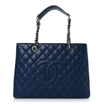 Chanel Caviar Quilted Grand Shopping Tote GST Dark Navy Blue 1 of 10