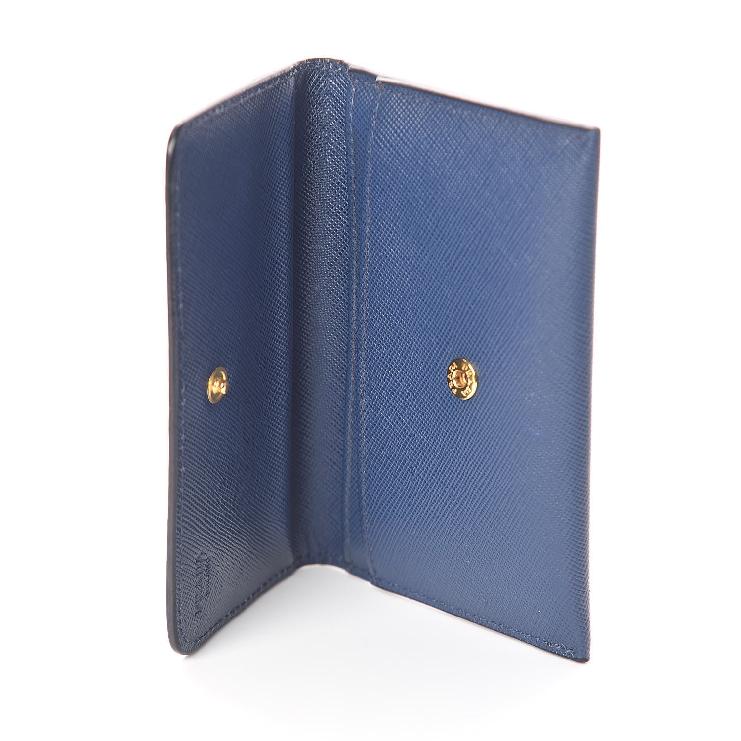 Prada Saffiano Metal Flap Wallet Bleuette 6 of 7