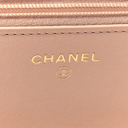 Chanel Caviar Quilted Bow Wallet On Chain WOC Light Beige 6 of 11