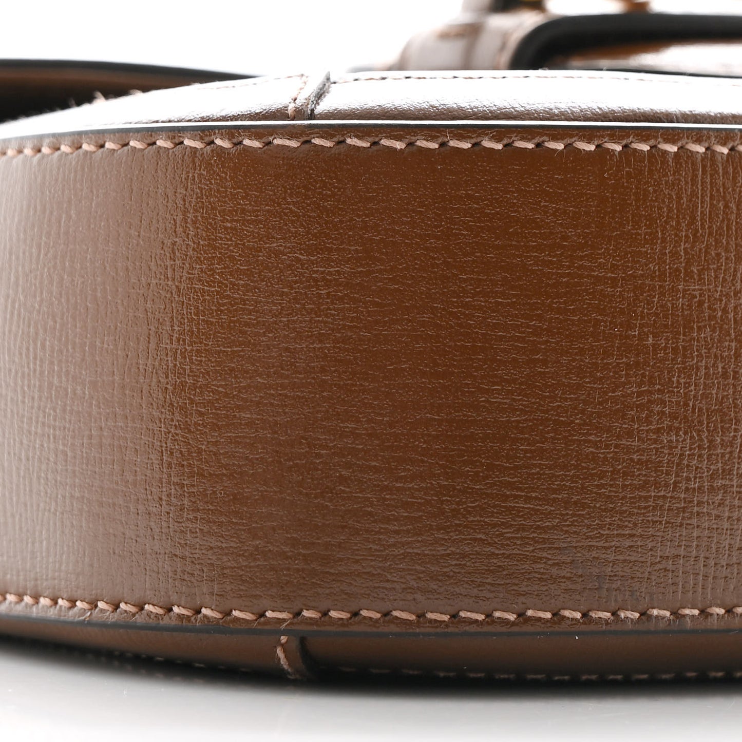 GG Supreme Monogram Azalea Calfskin Web Mini Horsebit 1955 Shoulder Bag Beige Ebony Brown Sugar