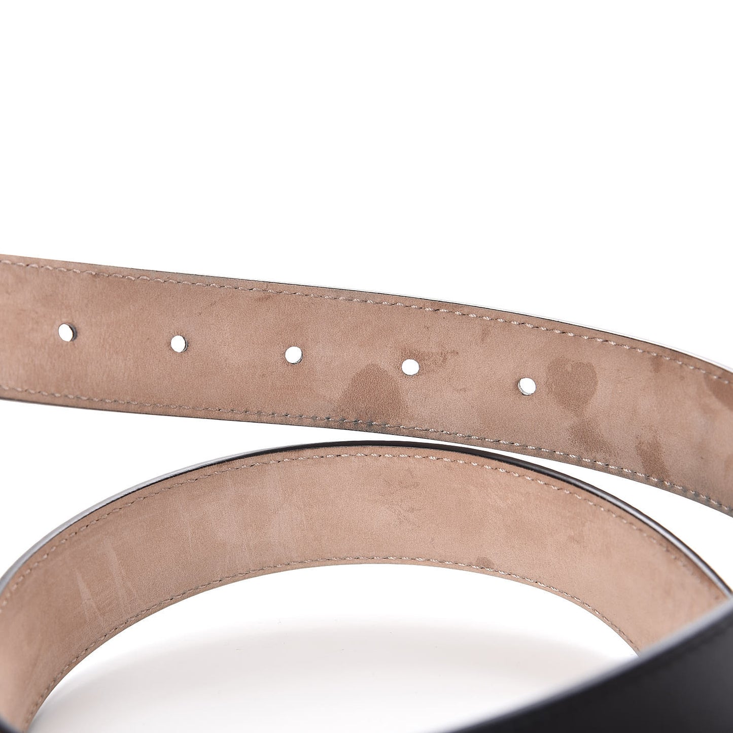 Calfskin Crystal Interlocking G Belt 80 32 Black