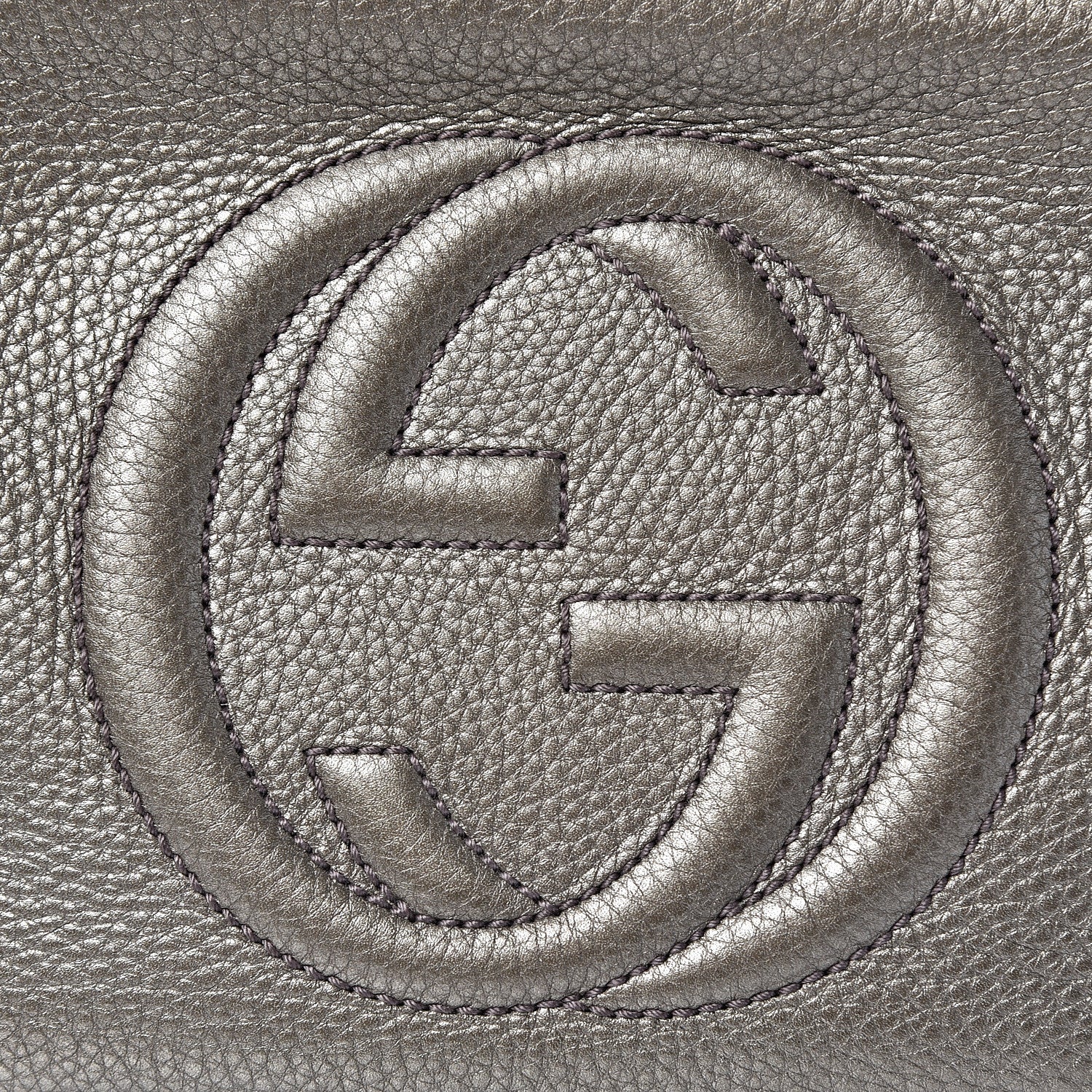 Gucci Metallic Pebbled Calfskin Small Soho Disco Bag Sasso 10 of 10