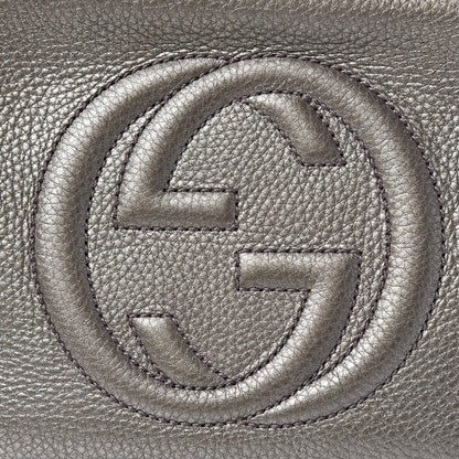 Gucci Metallic Pebbled Calfskin Small Soho Disco Bag Sasso 10 of 10