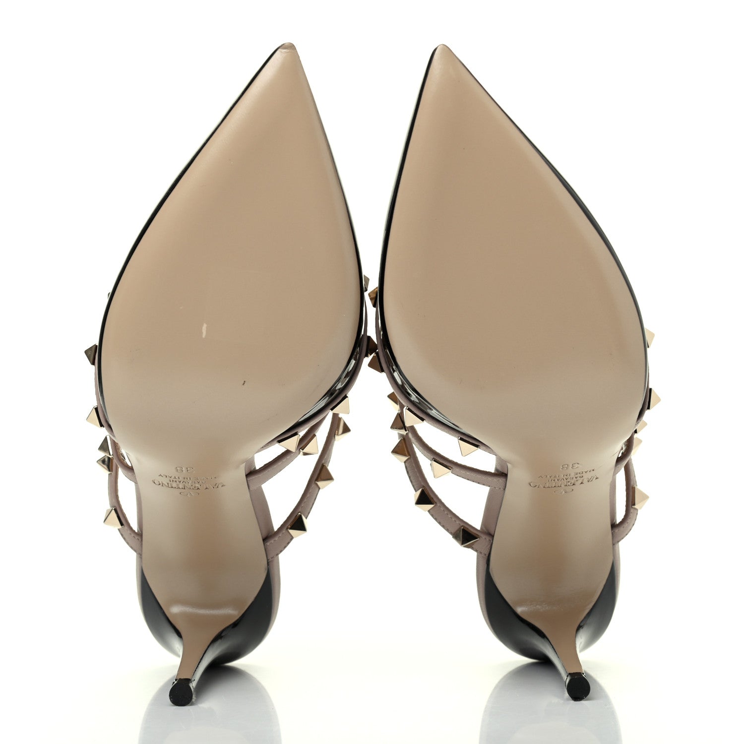 Valentino Garavani Patent Rockstud 90mm Cage Mules 38 Black Poudre 5 of 11