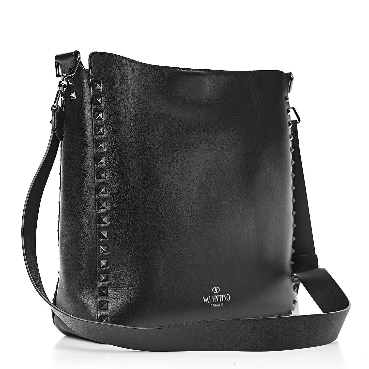 Valentino Garavani Calfskin Rockstud All Over Flip-Lock Messenger Bag Black 3 of 10