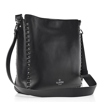 Valentino Garavani Calfskin Rockstud All Over Flip-Lock Messenger Bag Black 3 of 10