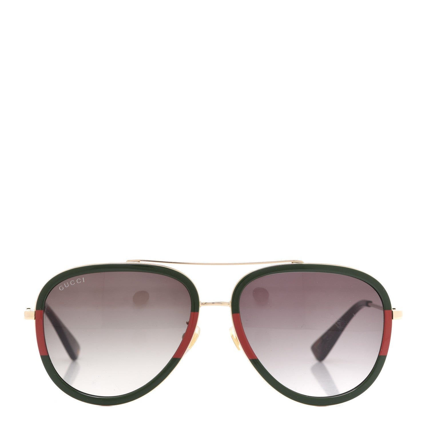 Gucci Web Aviator Sunglasses GG0062S Green Red 2 of 8