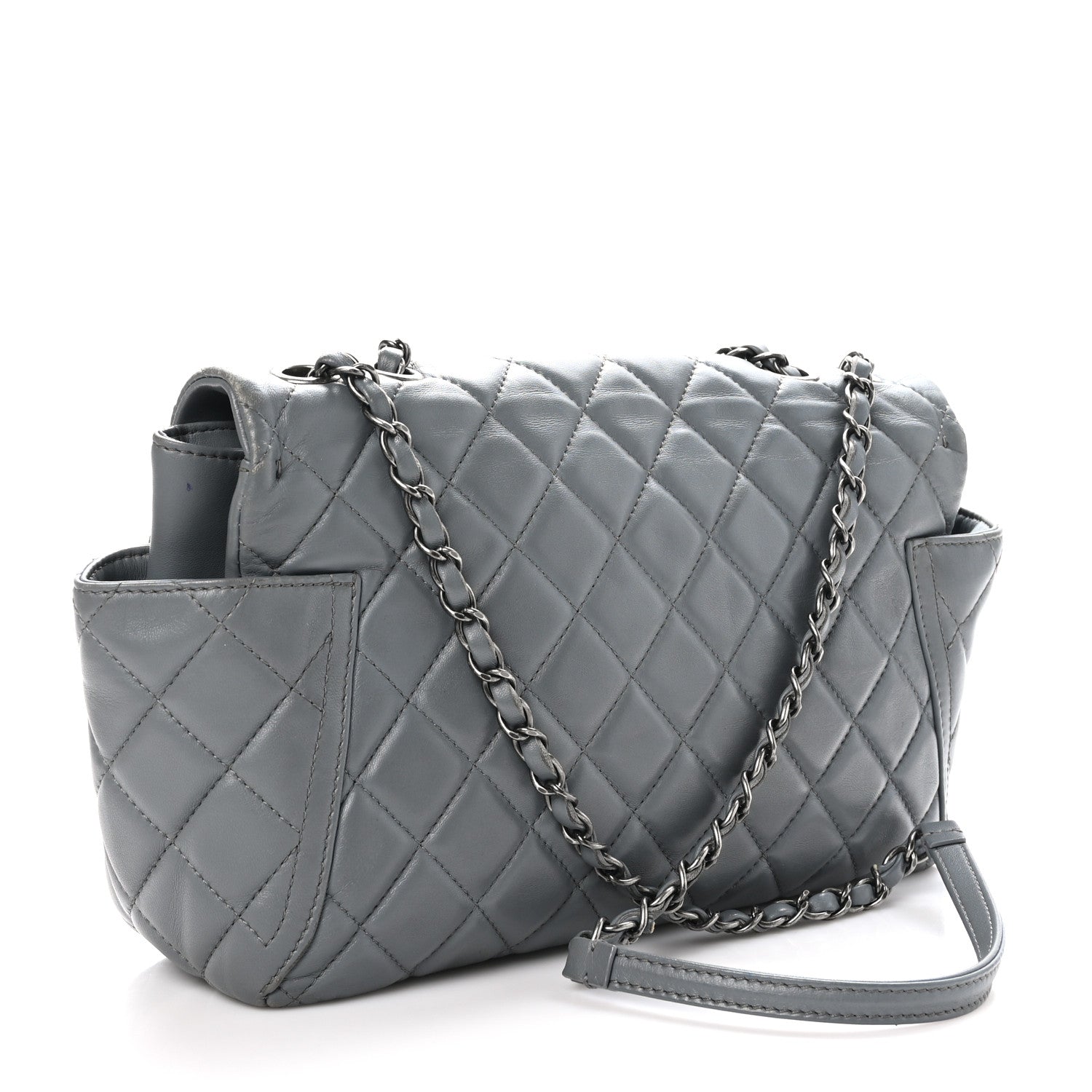 Chanel Lambskin Large Around Pockets Flap Dark Grey 3 of 10